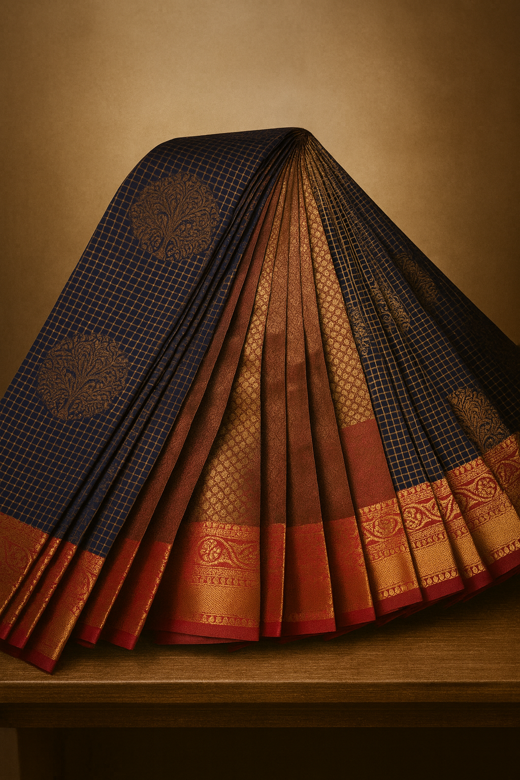 Checked patter silk saree