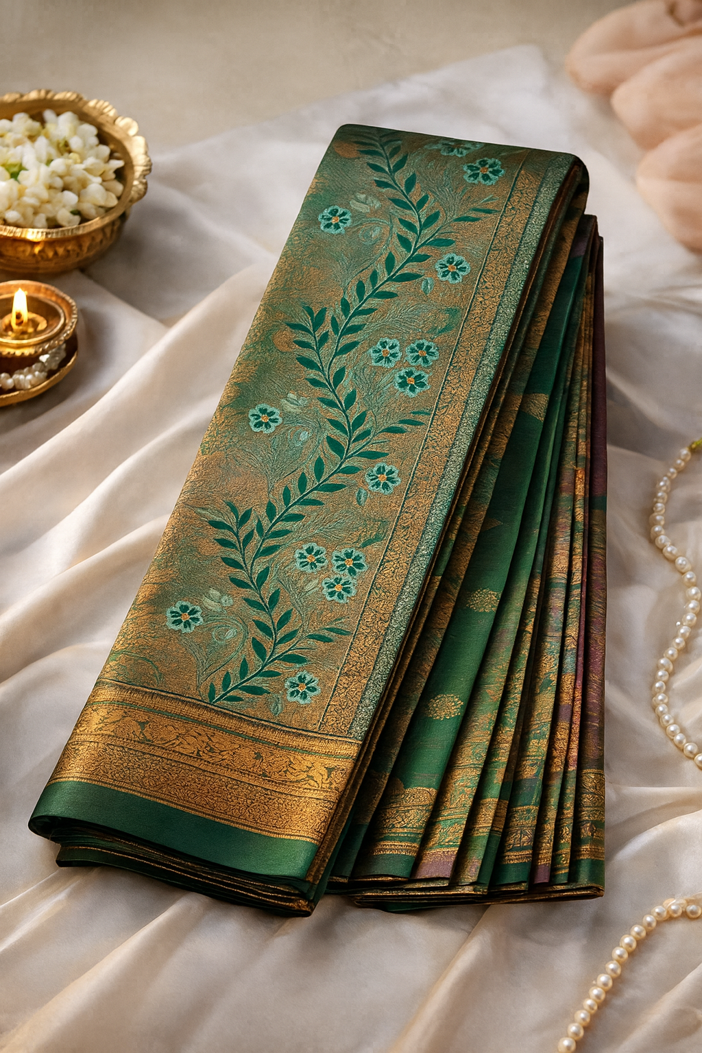 Kubera silk with golden zari 5 rs.849