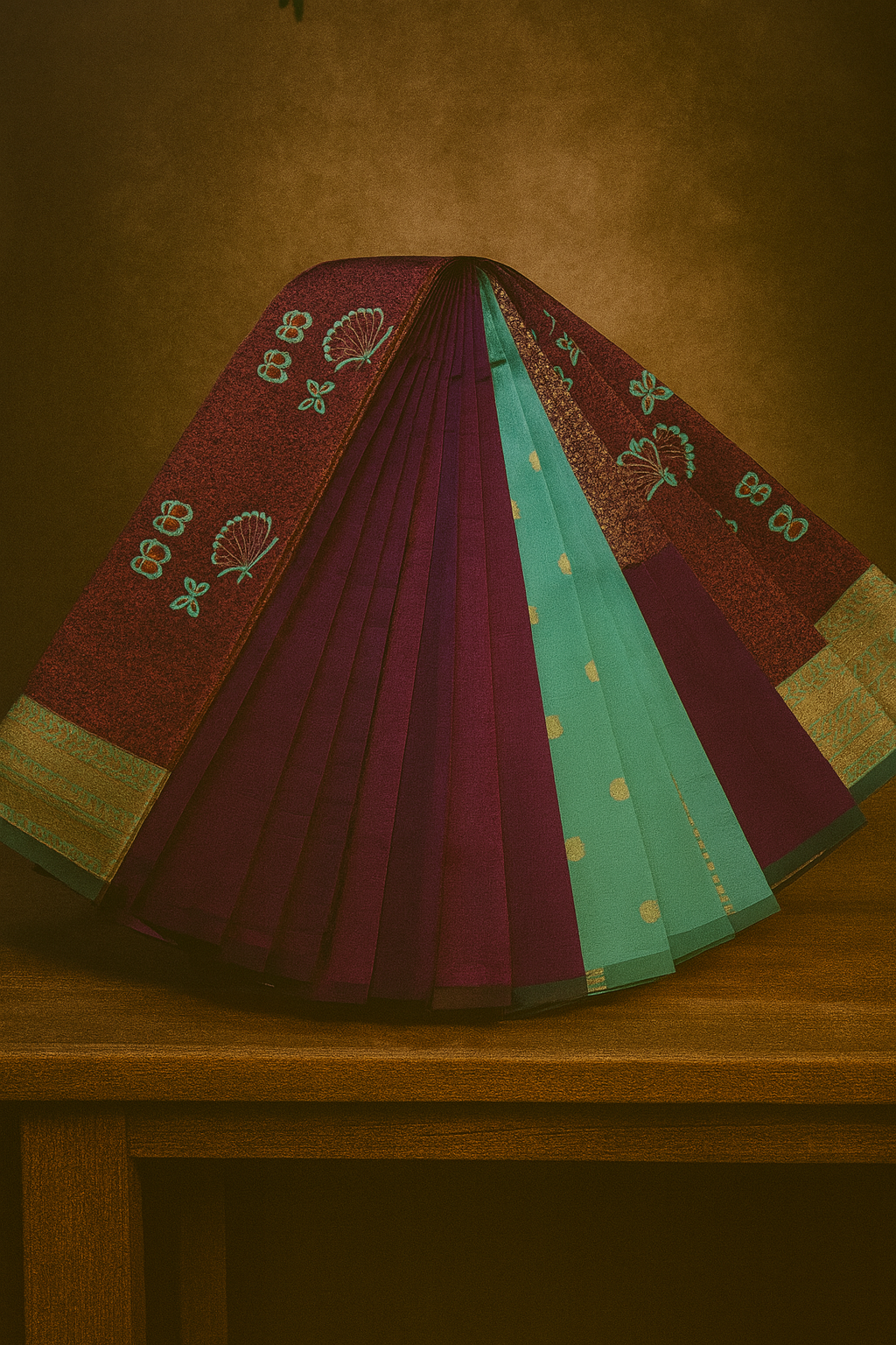 Kubera silk with golden zari 5 rs.849