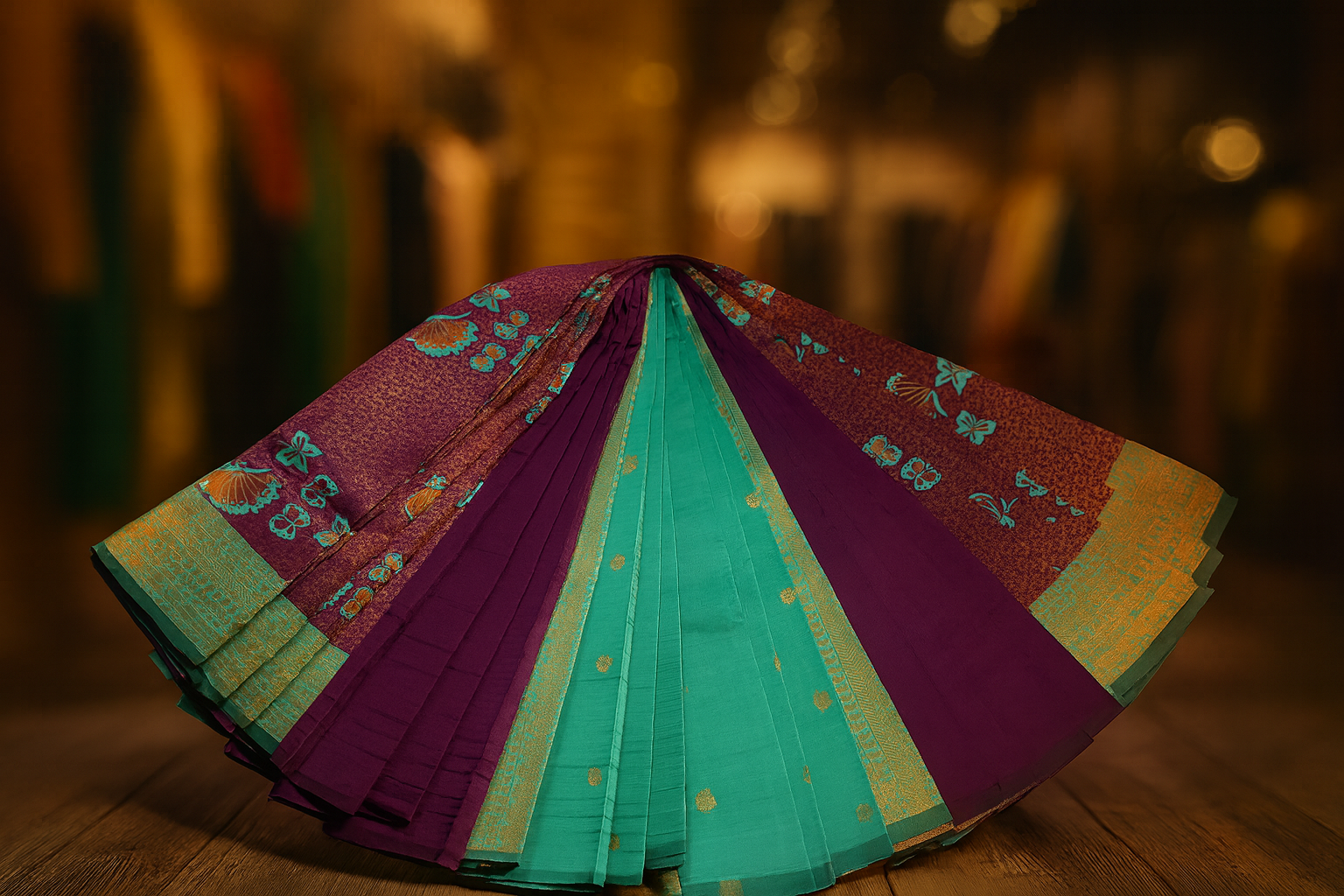 Kubera silk with golden zari 5 rs.849